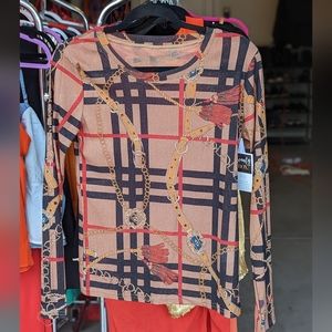 Luxury print sparkling Top